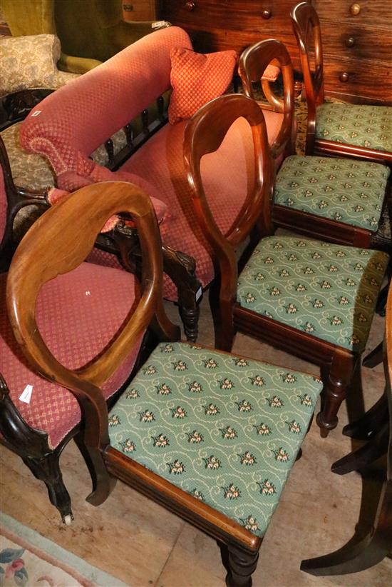 6 Victorian mahogany dining chairs(-)